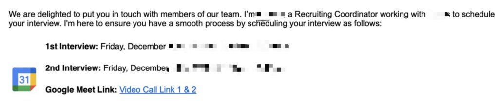 Google 面试时间线